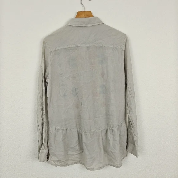 3J Workshop Johnny Was Long Sleeve Button Down Embroidered Lightweight Top Small - Picture 9 of 12
